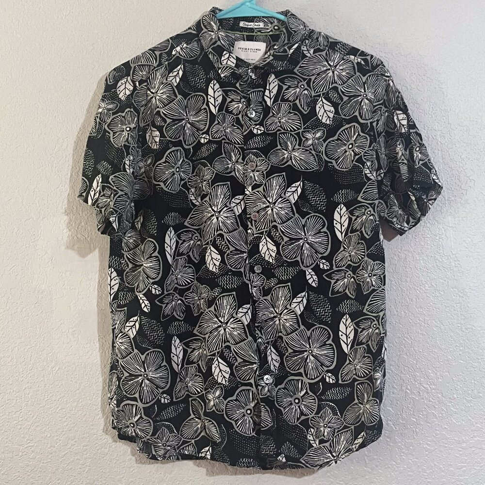 Denim & Flower Ricky Singh Black and White Viscose Shirt